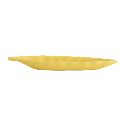 Keramikhalter Blatt, gelb, Lnge 27 cm